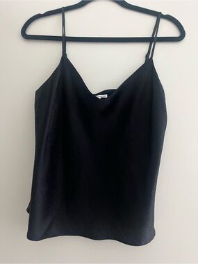 Reformation Black Satin Spaghetti-Strap Cami
